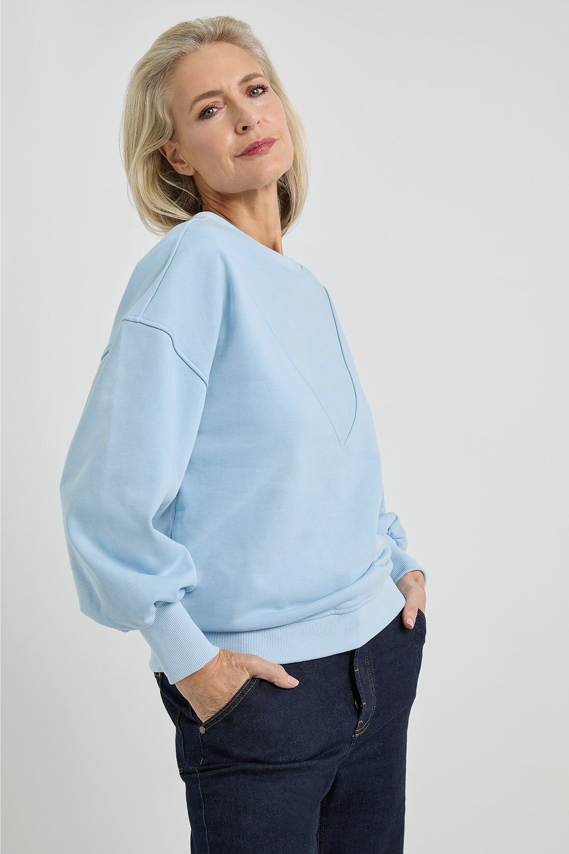 Light blue sweatshirt womens sale