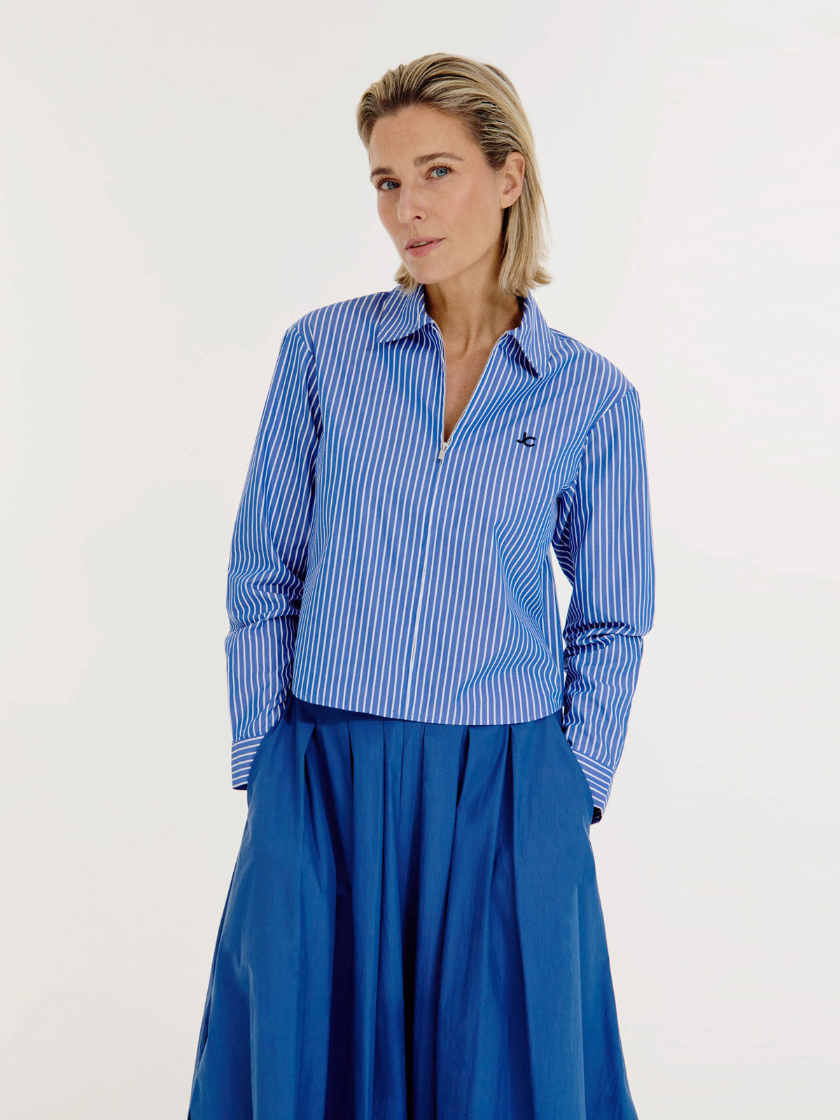 Bodine Blouse | Navy stripe