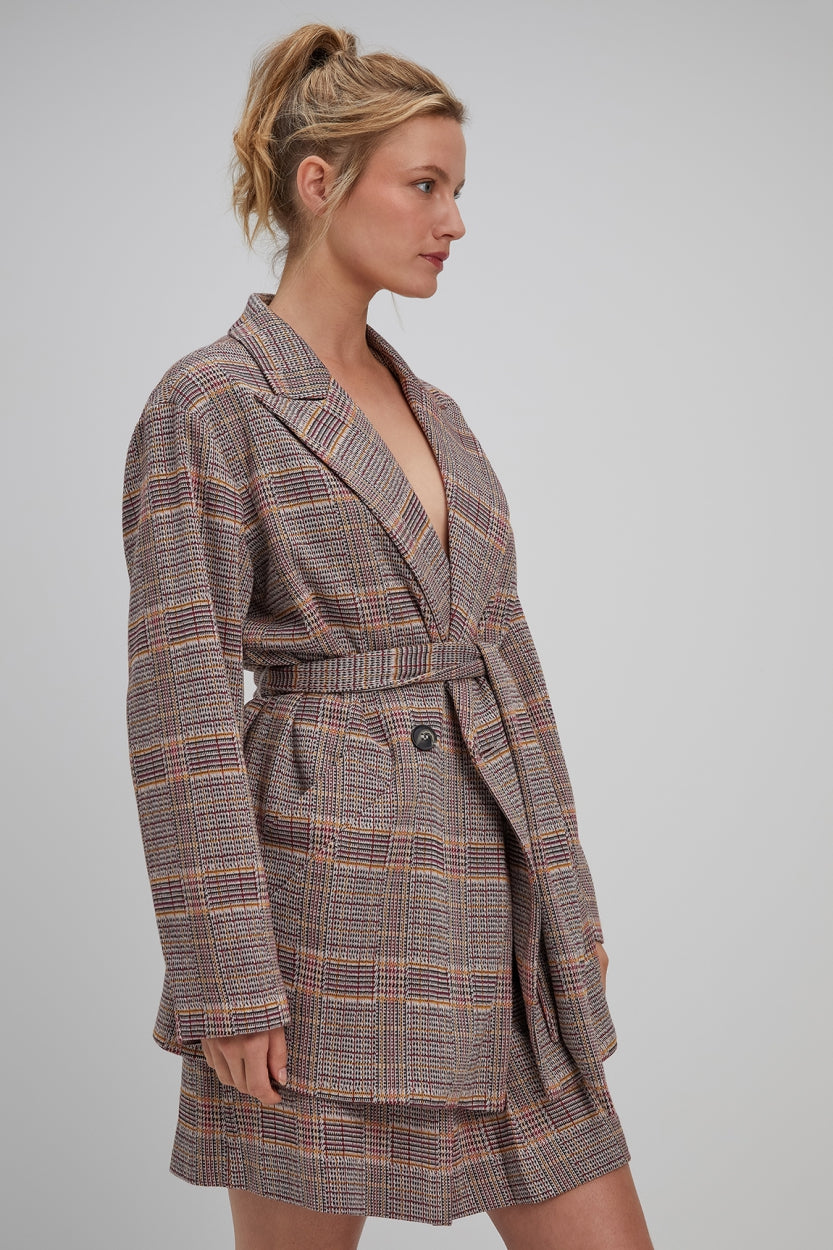 Storm blazer | Multi colour dark check