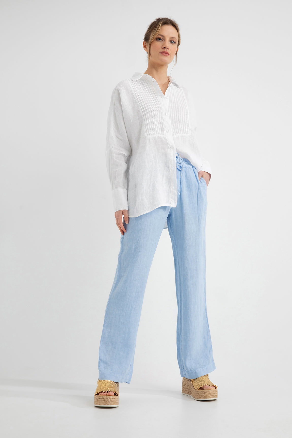 Linen Trousers Dominique | Light Blue