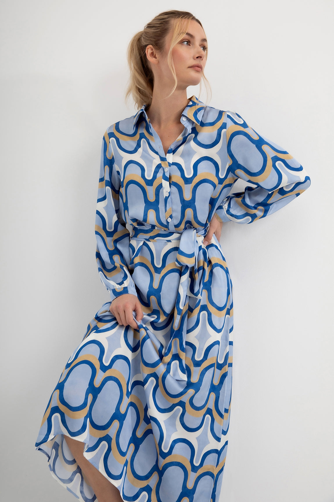 Print Dress Dahlia | Royal Blue print