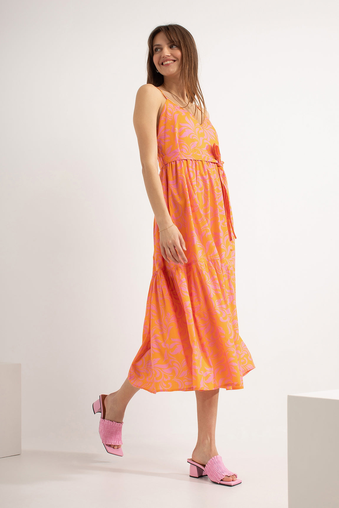 Print Dress Dieter | Light Orange print