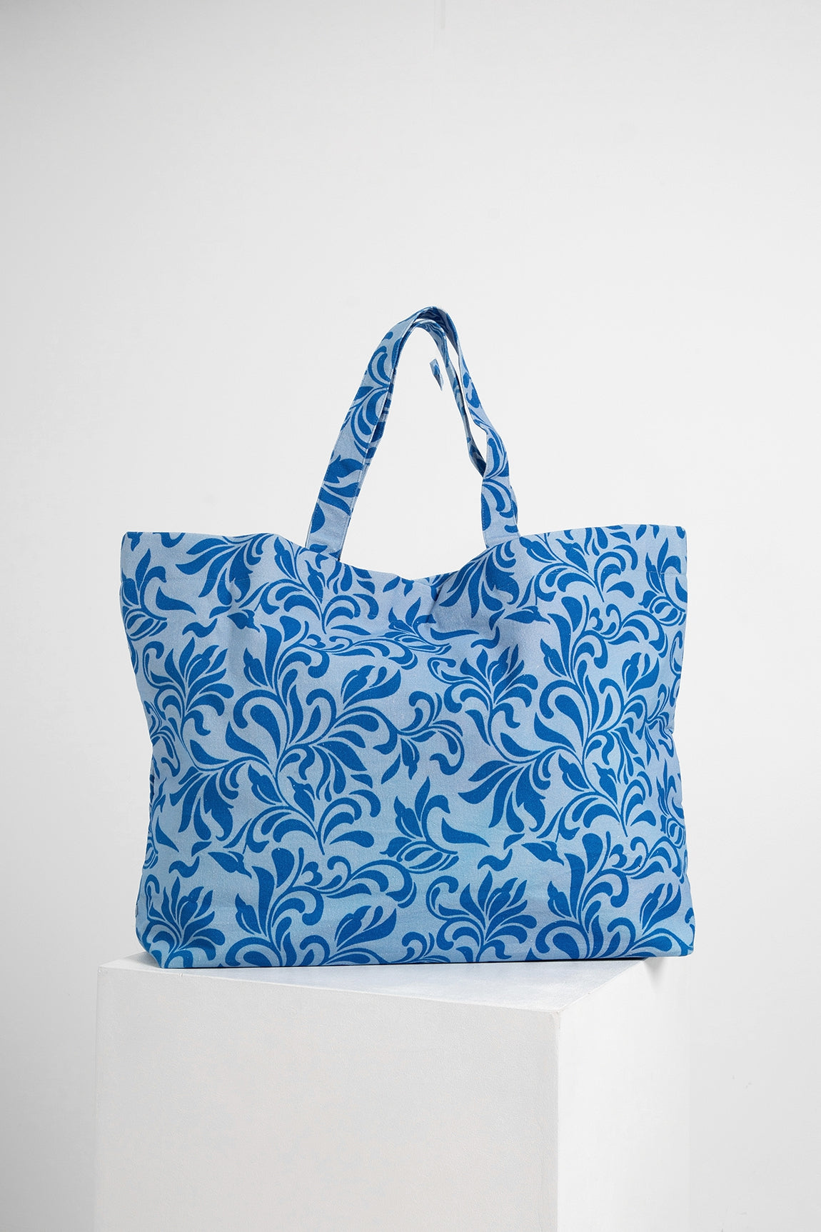Beach Bag Cotton | Cobalt Blue print