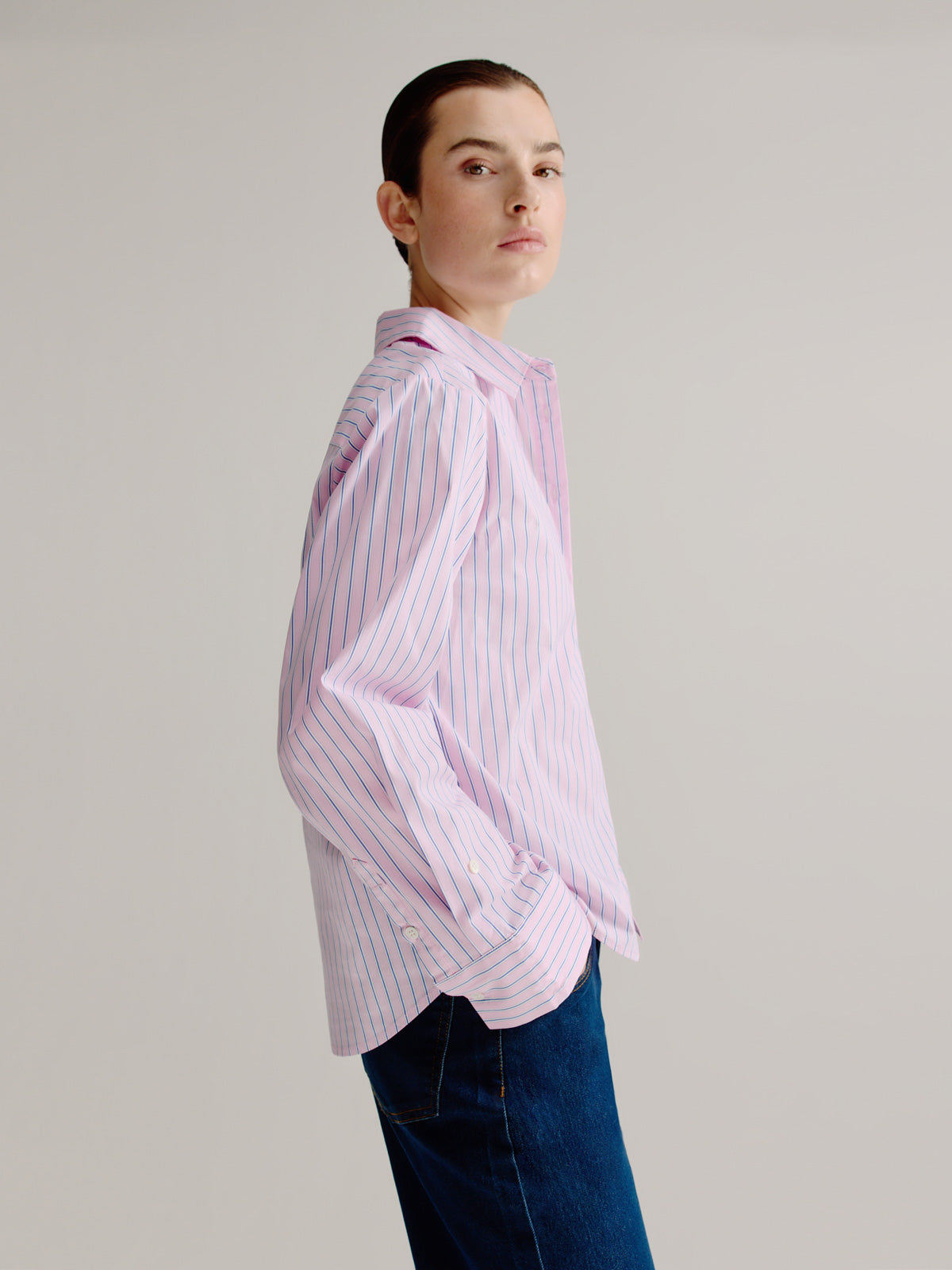 Leon blouse | Light Pink stripe