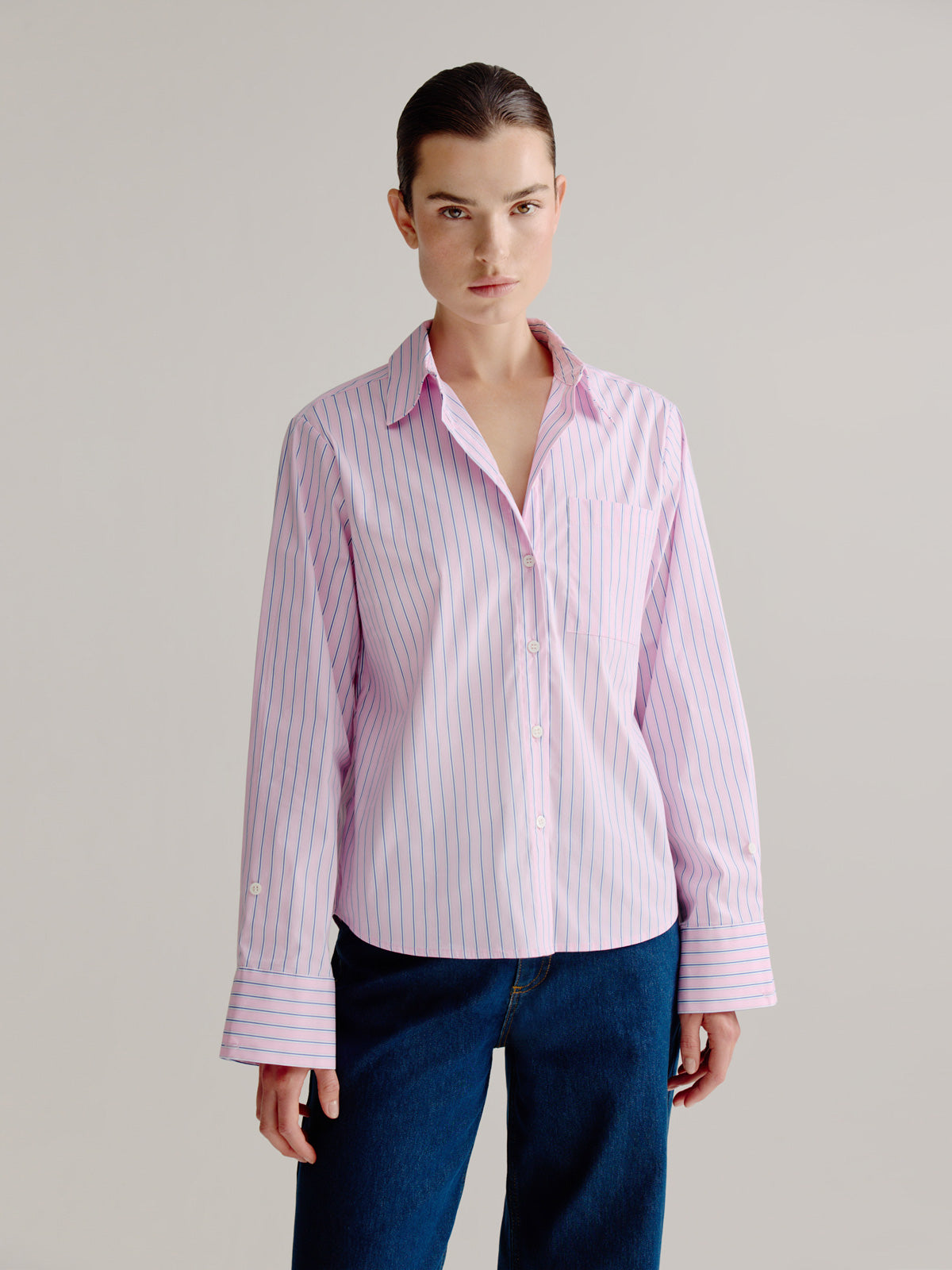 Leon blouse | Light Pink stripe