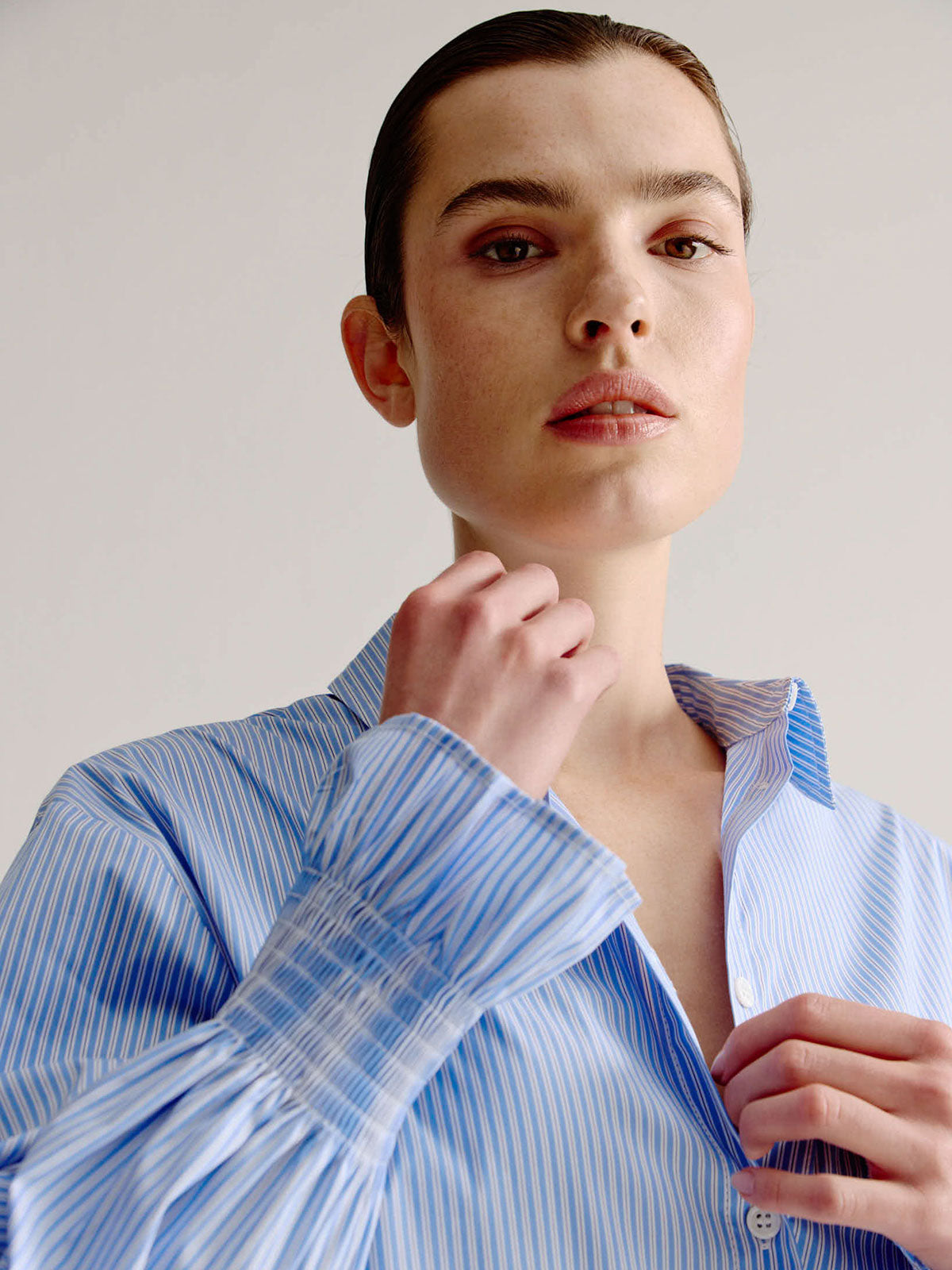 Leontien Blouse | Light Blue stripe