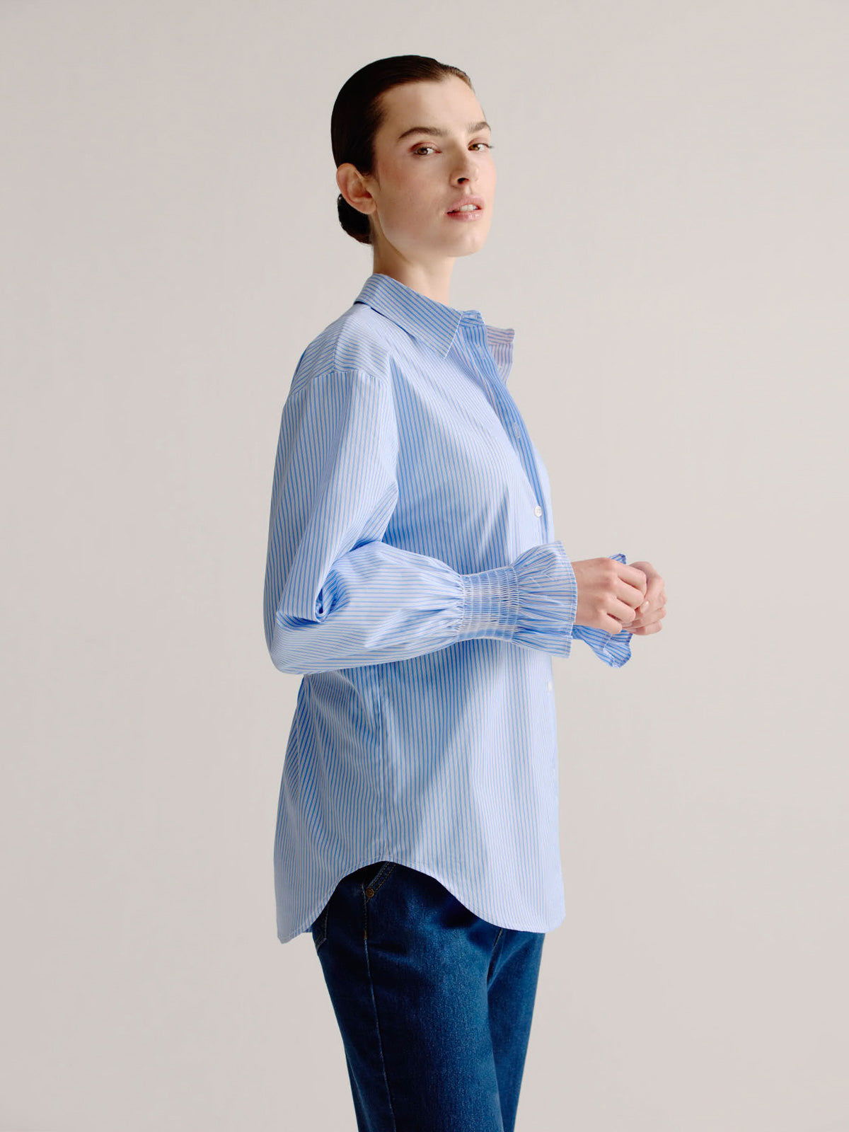 Leontien Blouse | Light Blue stripe