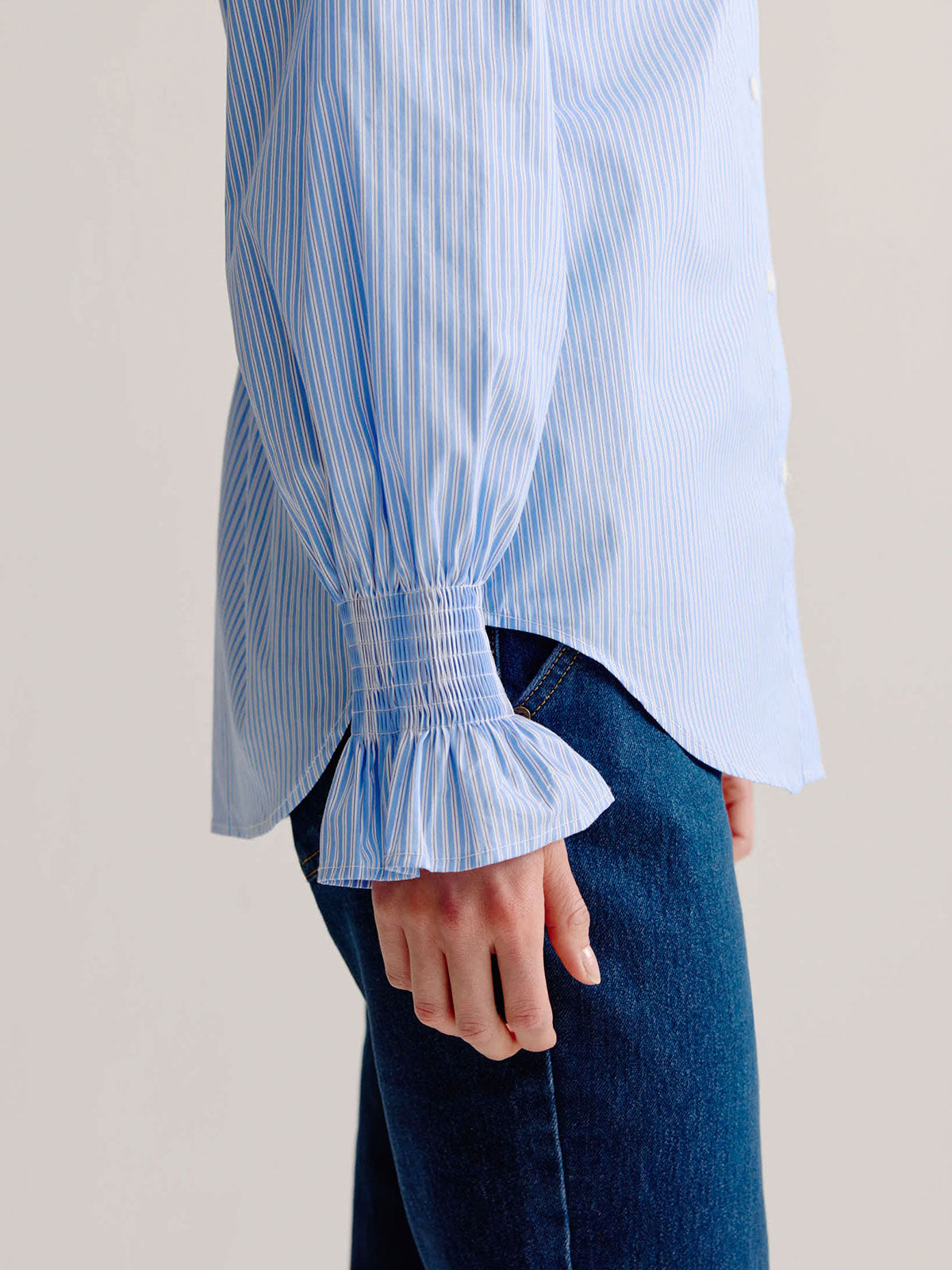 Leontien Blouse | Light Blue stripe