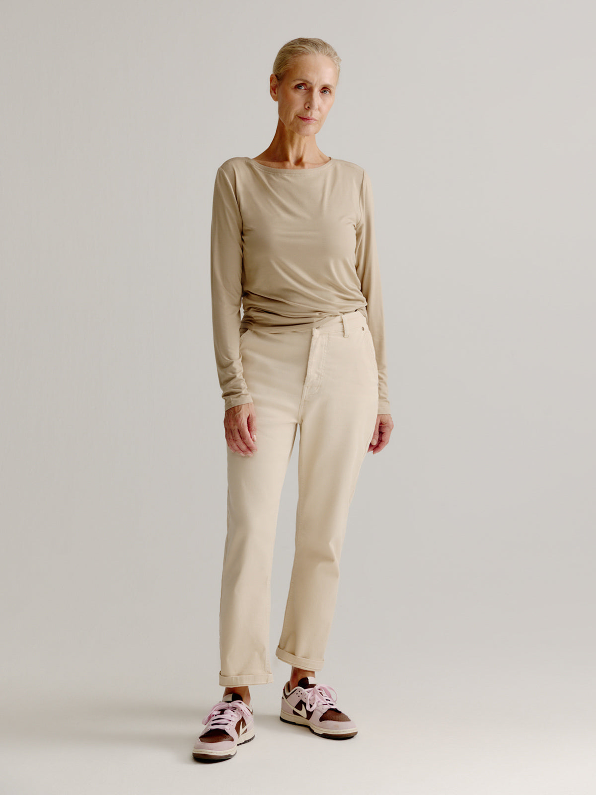 Aline t-shirt solid | Light Khaki