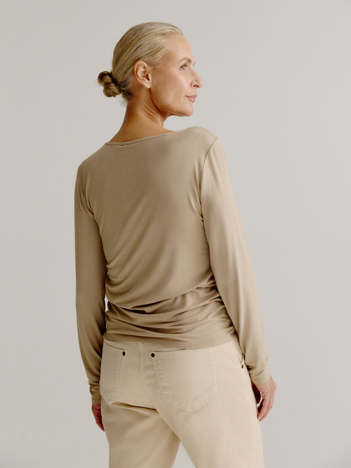 Aline t-shirt solid | Light Khaki
