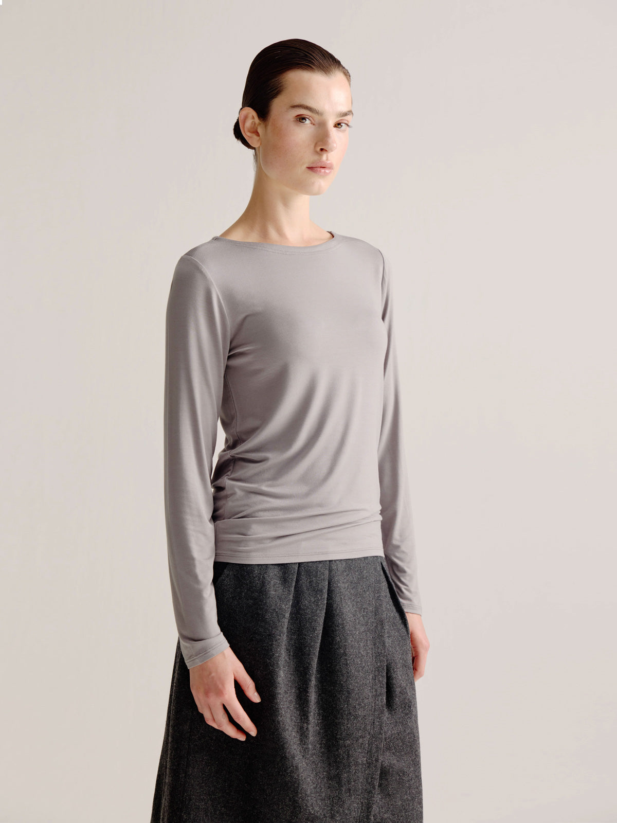 Aline t-shirt solid | Steel Grey