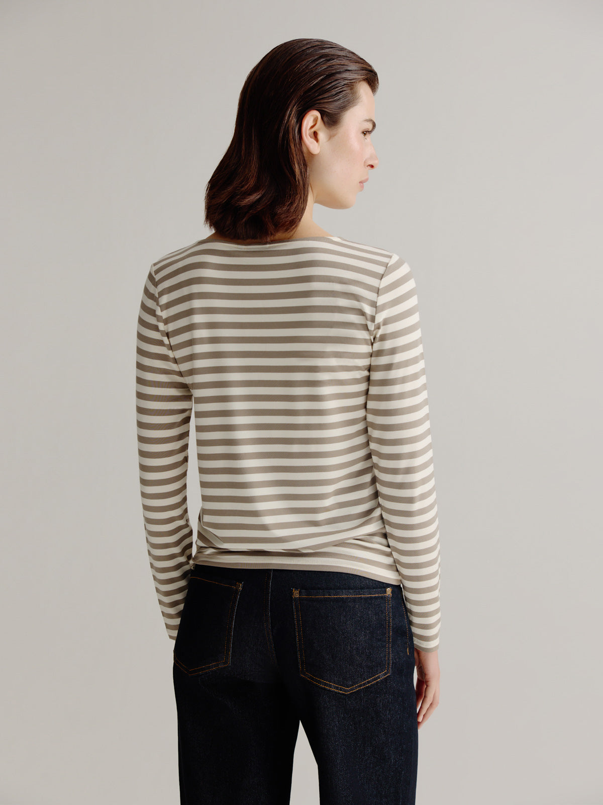 Aline t-shirt stripe | Light Khaki