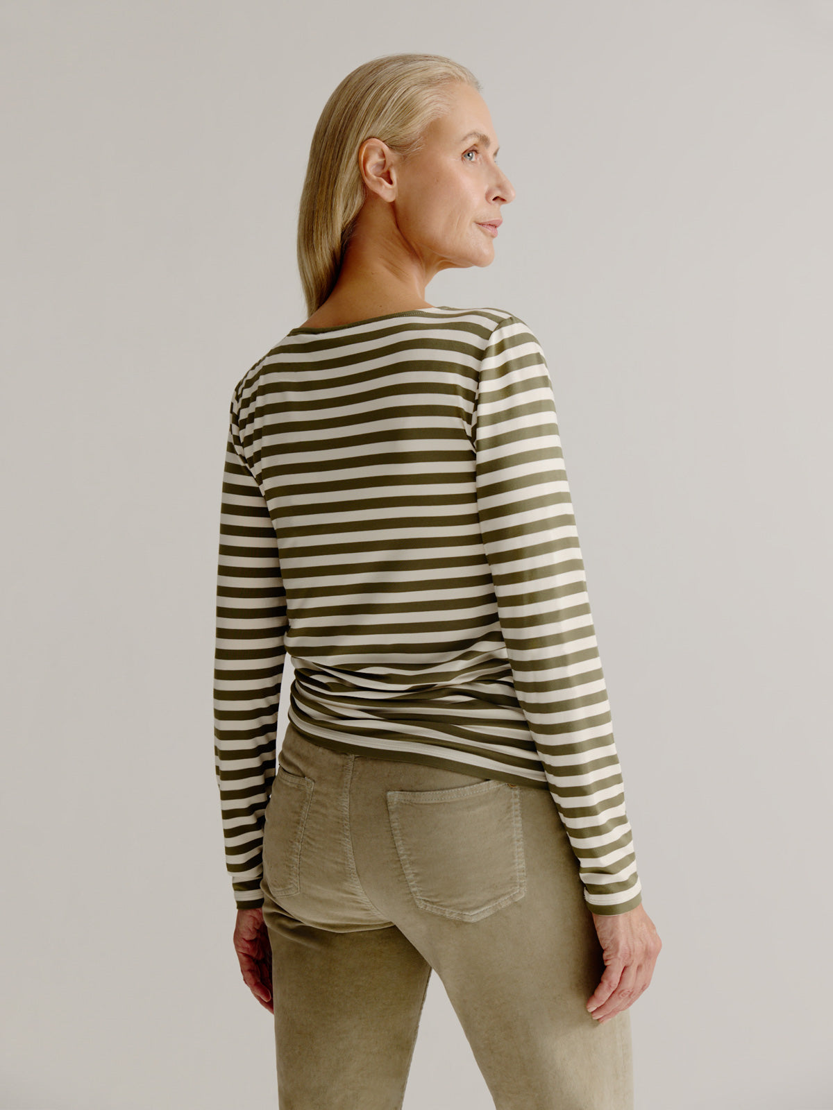 Aline t-shirt stripe | Moss Green