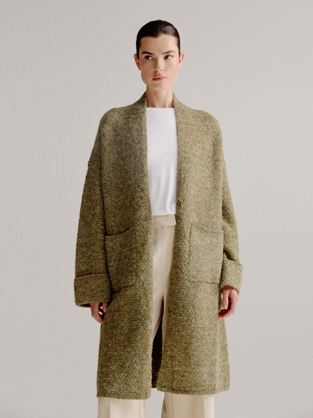 Lies cardigan Moss Green Melange