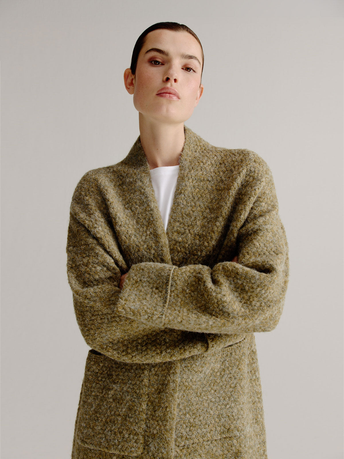 Lies cardigan | Moss Green Melange