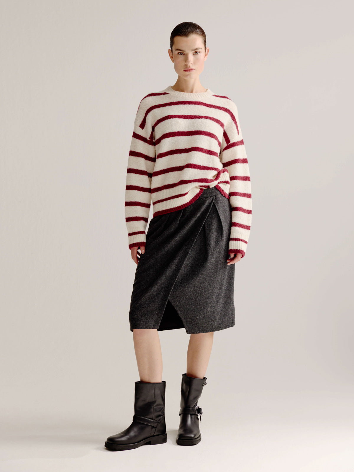 Lorena sweater | Bordeaux stripe