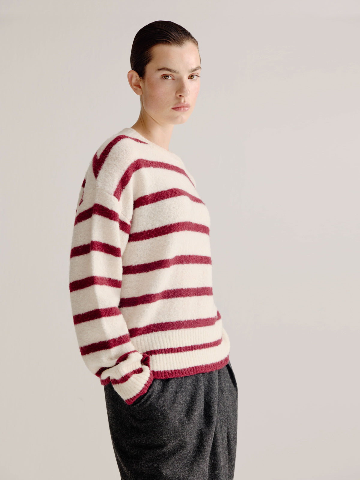 Lorena sweater | Bordeaux stripe