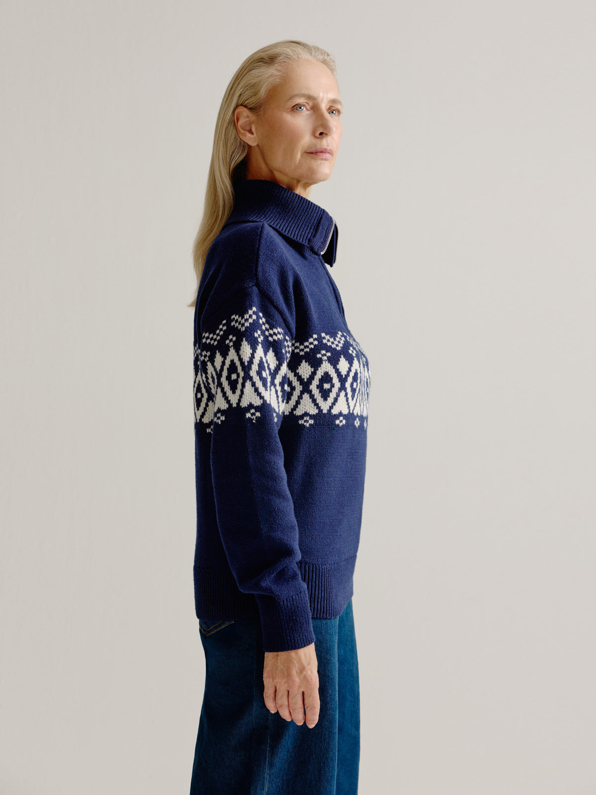 Lydia sweater | Navy print