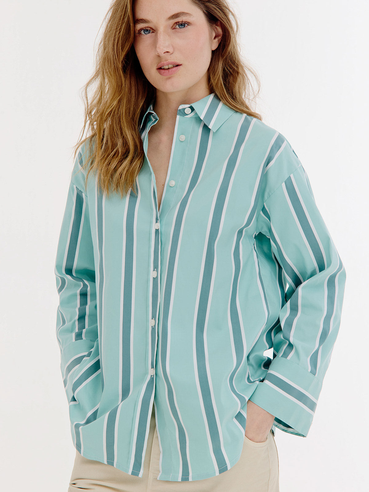 Bastian Blouse | Wasabi Green Stripe