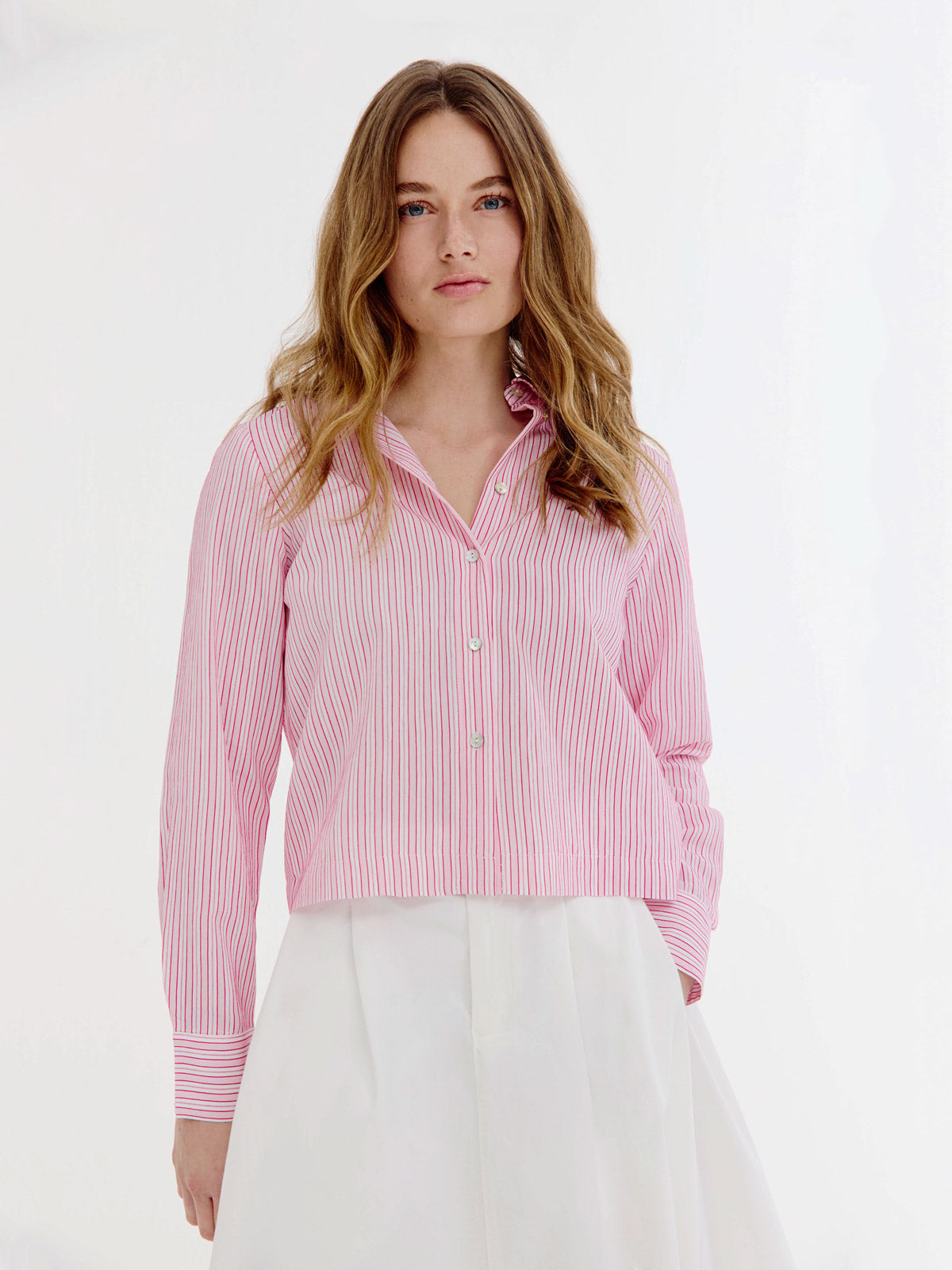 Boaz Blouse | Light Pink stripe