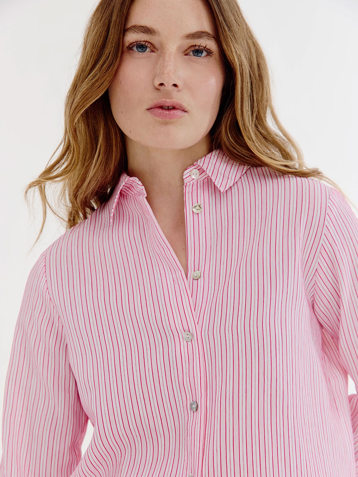 Boaz Blouse | Light Pink stripe
