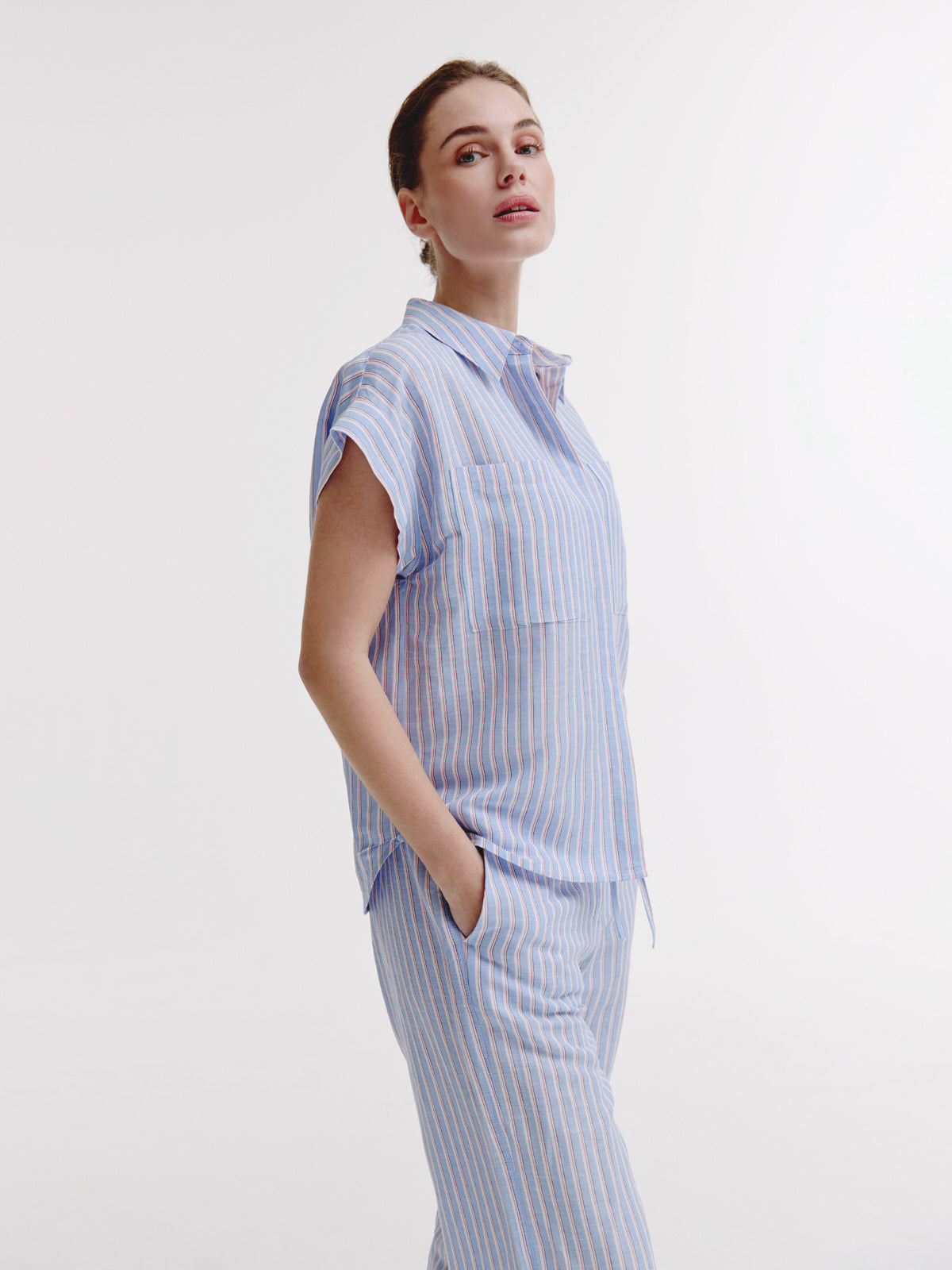 Barndon Blouse | Light Blue stripe