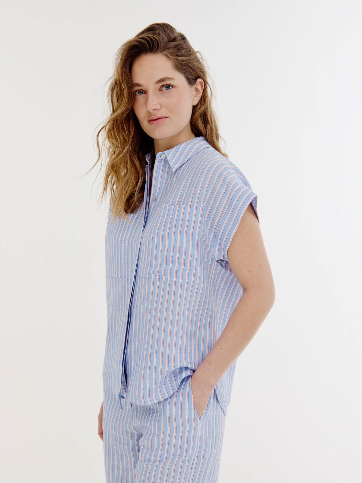 Barndon Blouse | Light Blue stripe