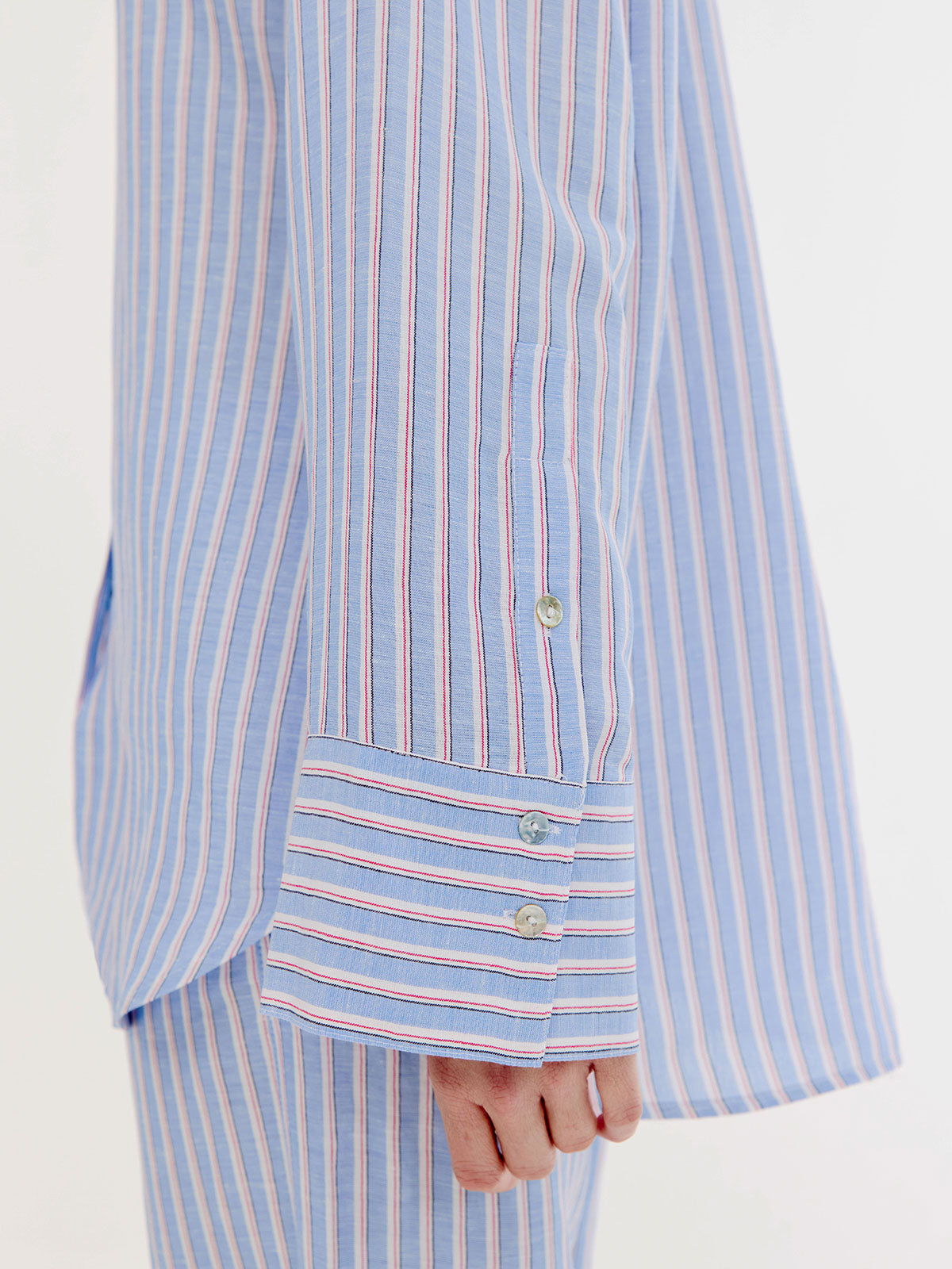 Brandy Blouse | Light Blue stripe