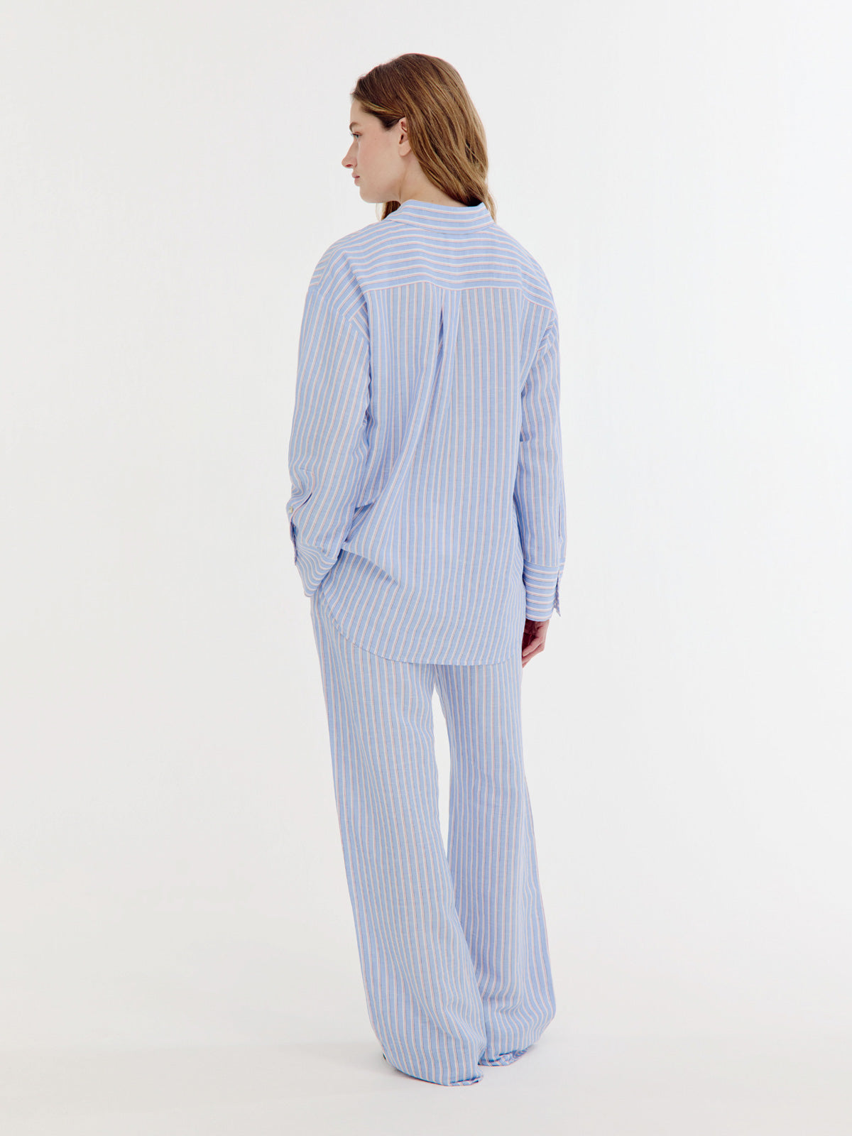 Brandy Blouse | Light Blue stripe