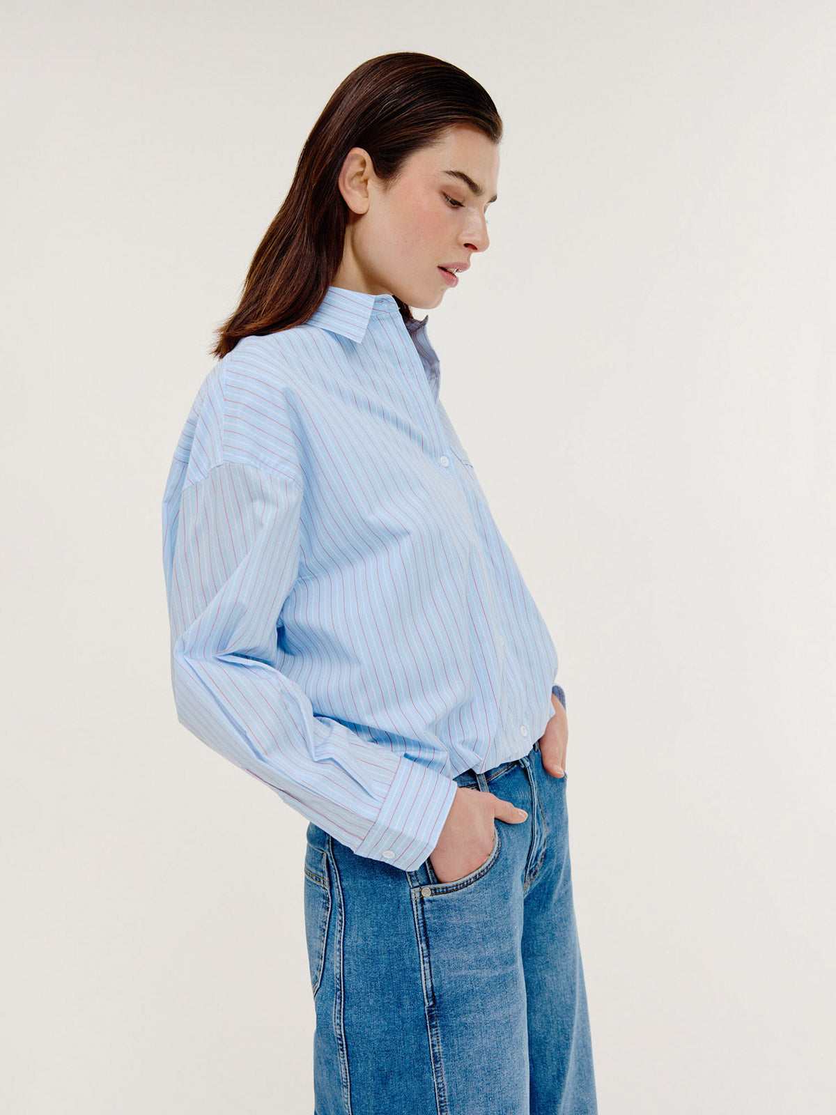Bink Blouse | Light Blue stripe