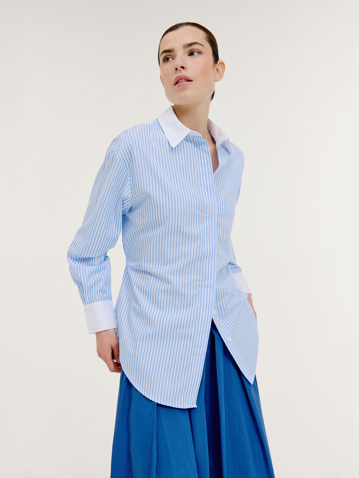 Brice Blouse | Light Blue stripe