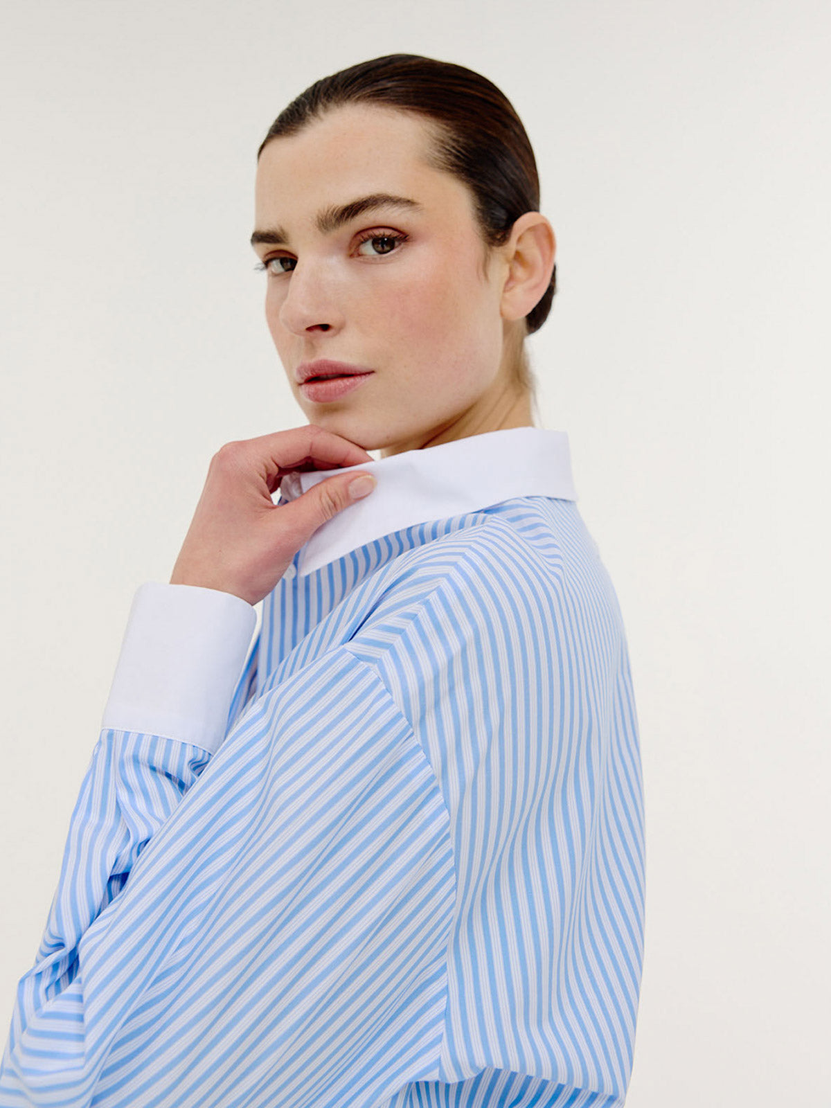 Brice Blouse | Light Blue stripe