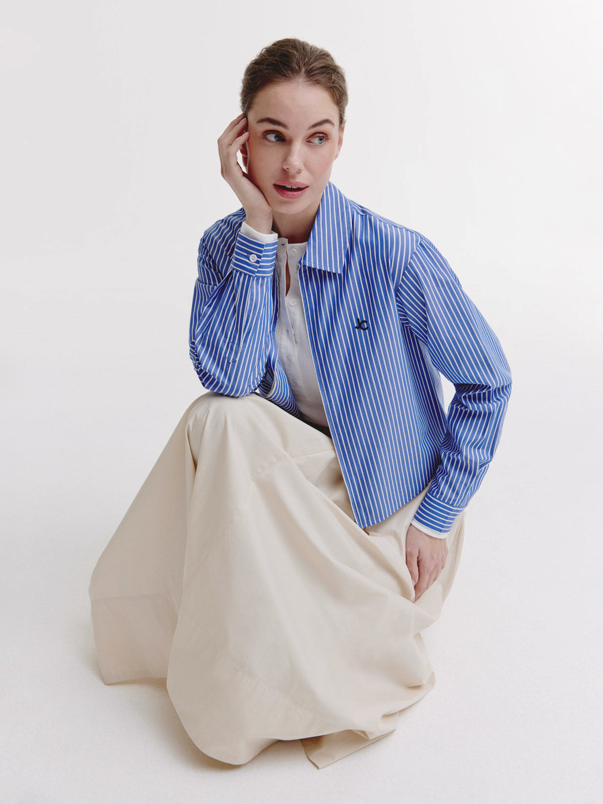 Bodine Blouse | Navy stripe