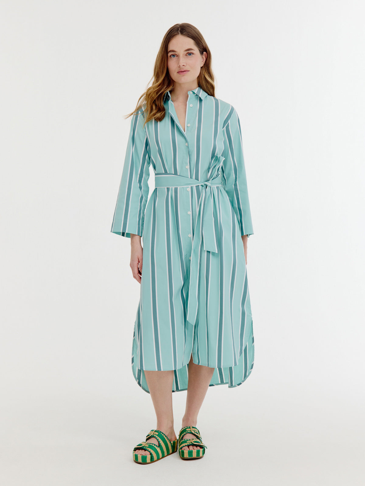 Boudewijn Dress | Wasabi Green Stripe