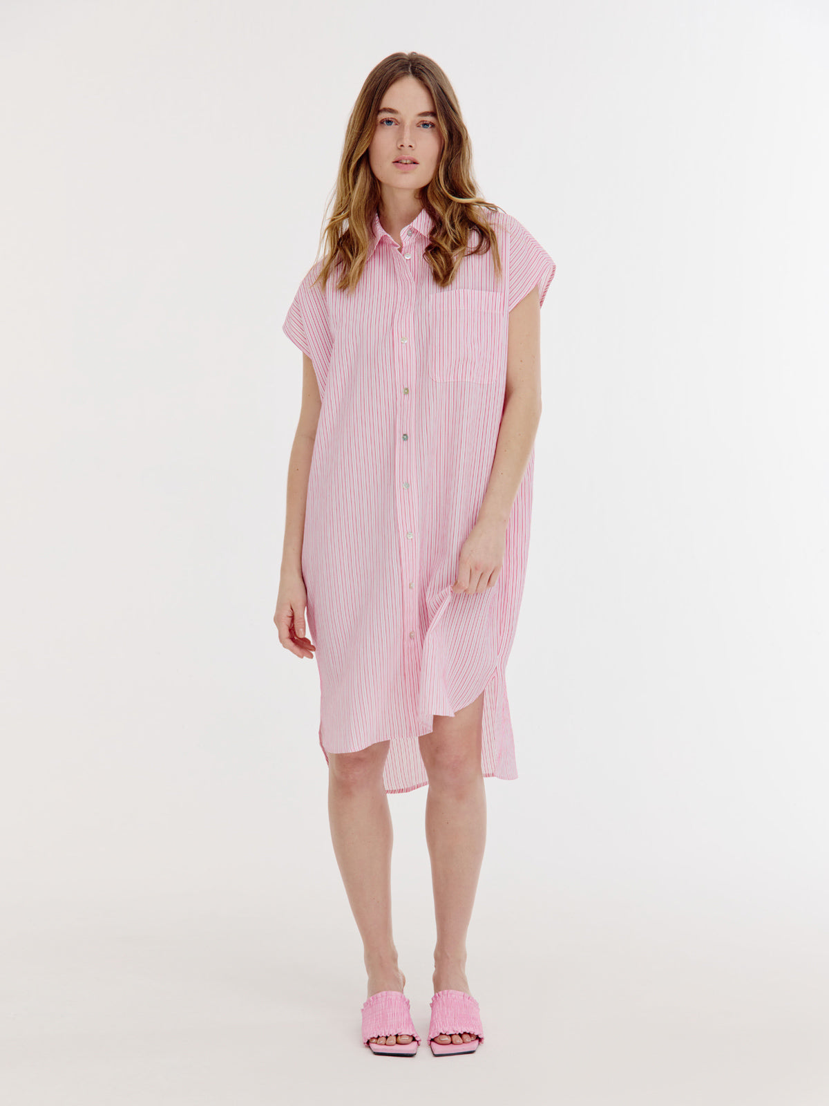 Bree Dress – Striped Dress with Button Closure