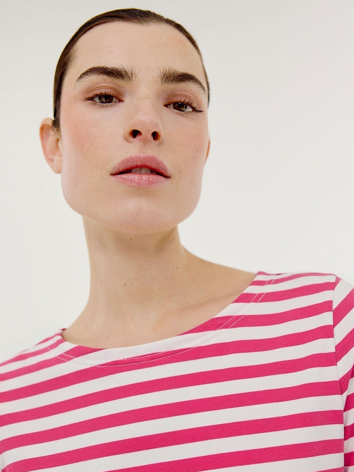 Brit T-shirt | Framboos stripe