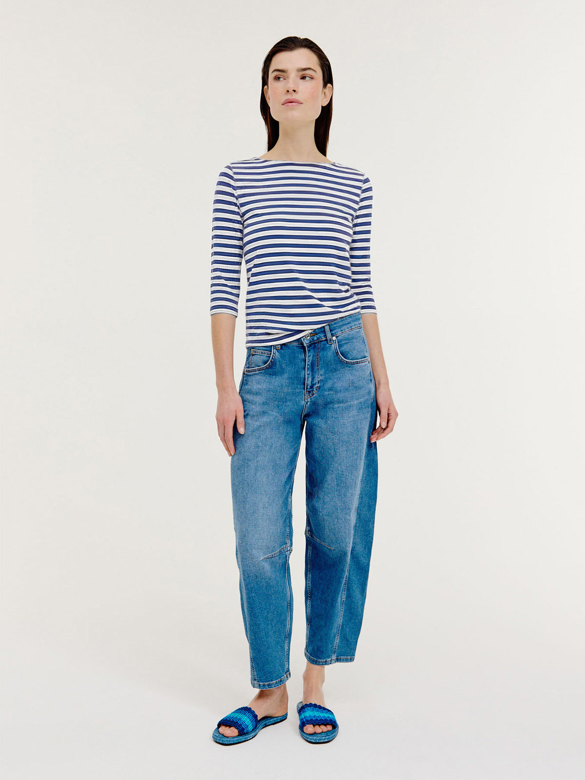 Brit T-shirt | Indigo stripe