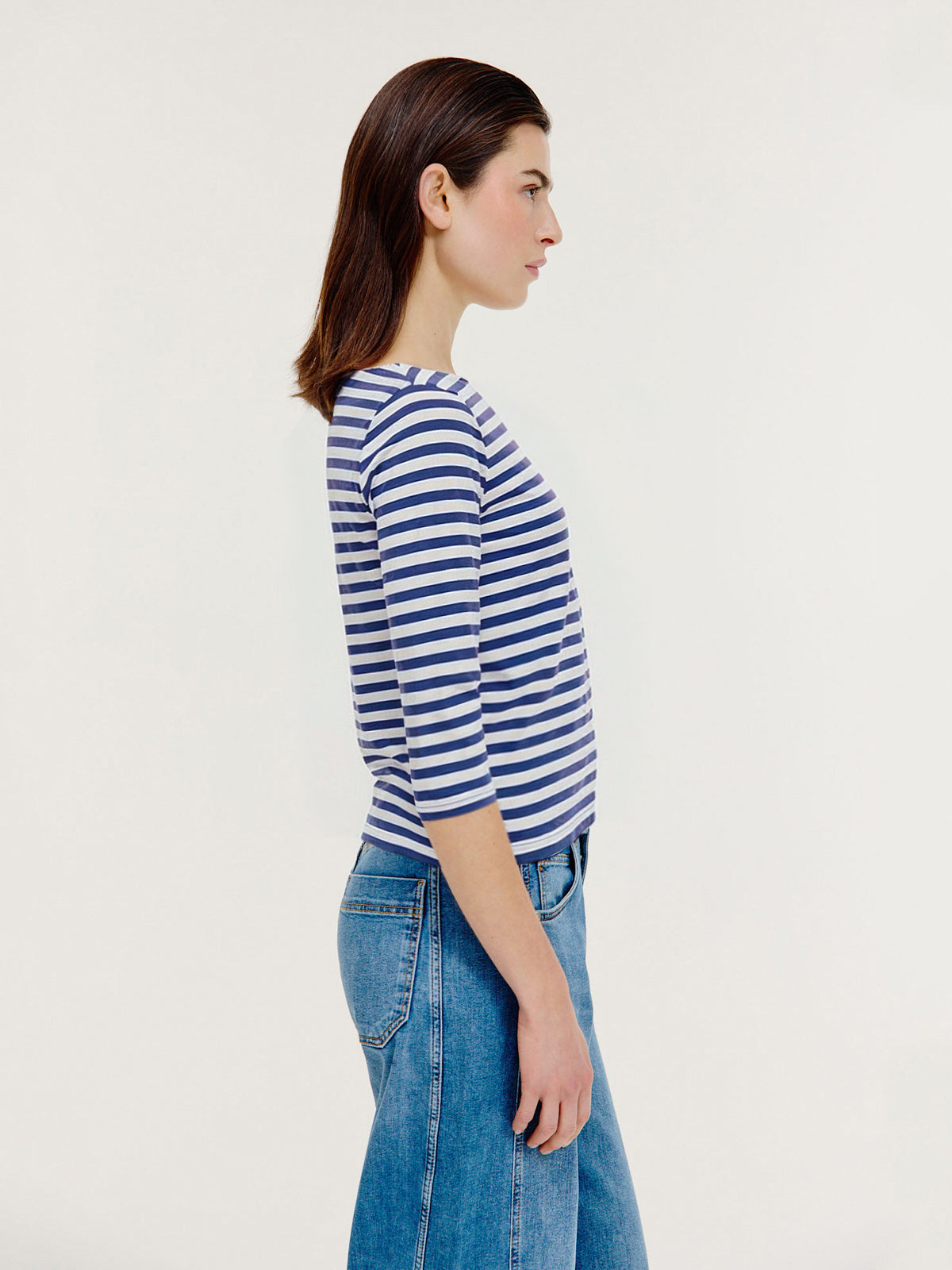 Brit T-shirt | Indigo stripe