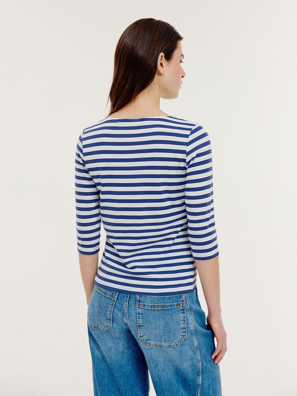 Brit T-shirt | Indigo stripe