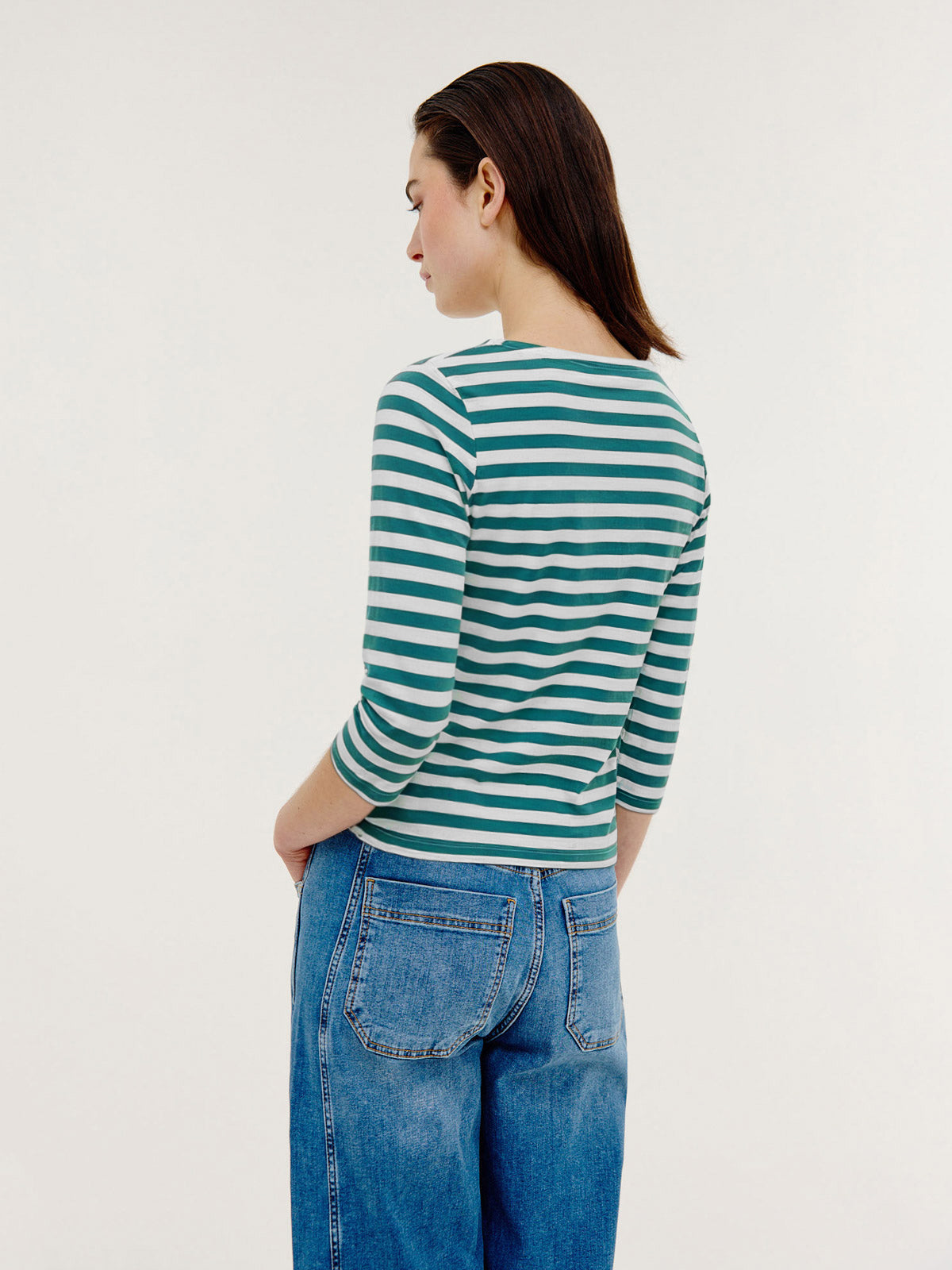 Brit T-shirt | Dark Green stripe