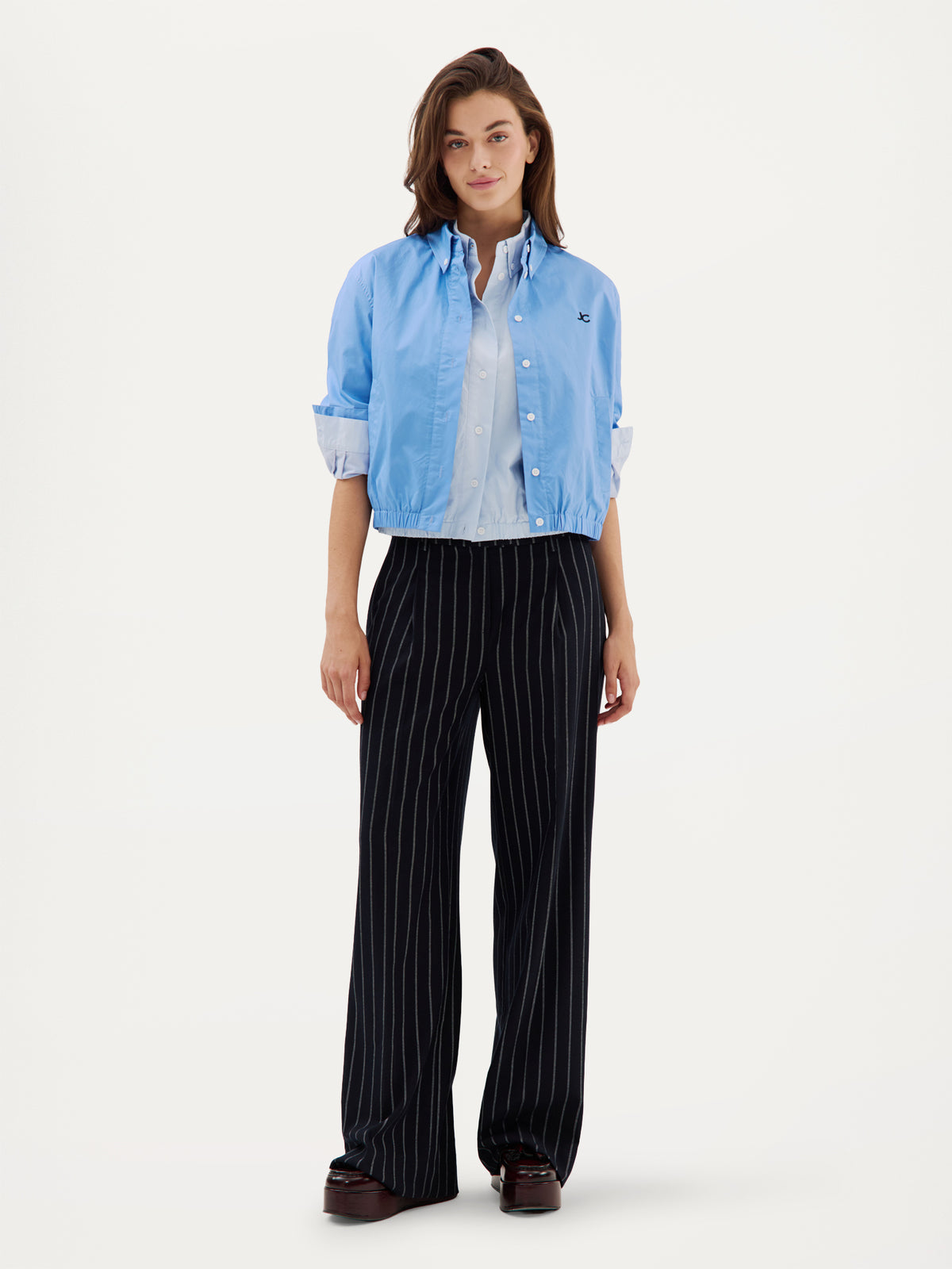 Clio Pant | Navy stripe