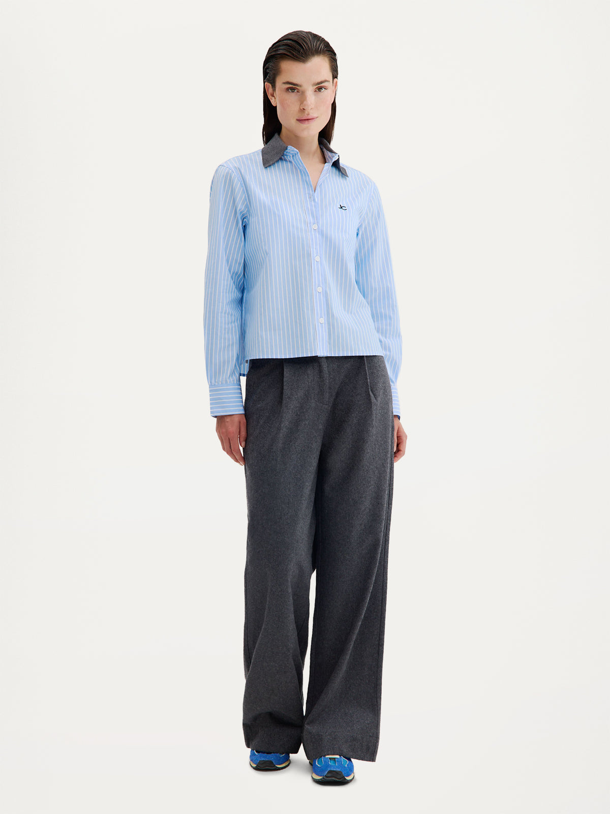 Casey Blouse | Light Blue stripe