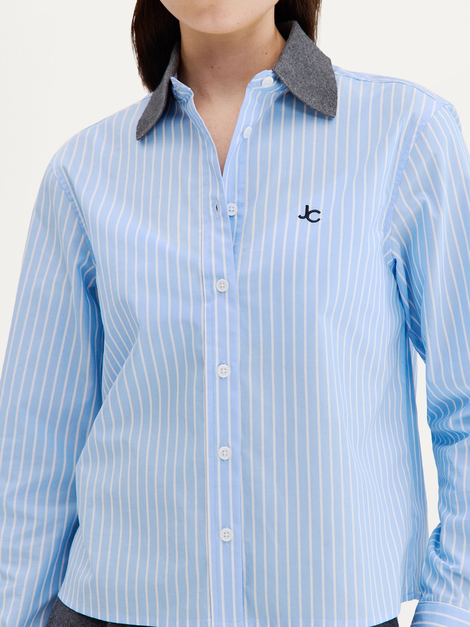 Casey Blouse | Light Blue stripe