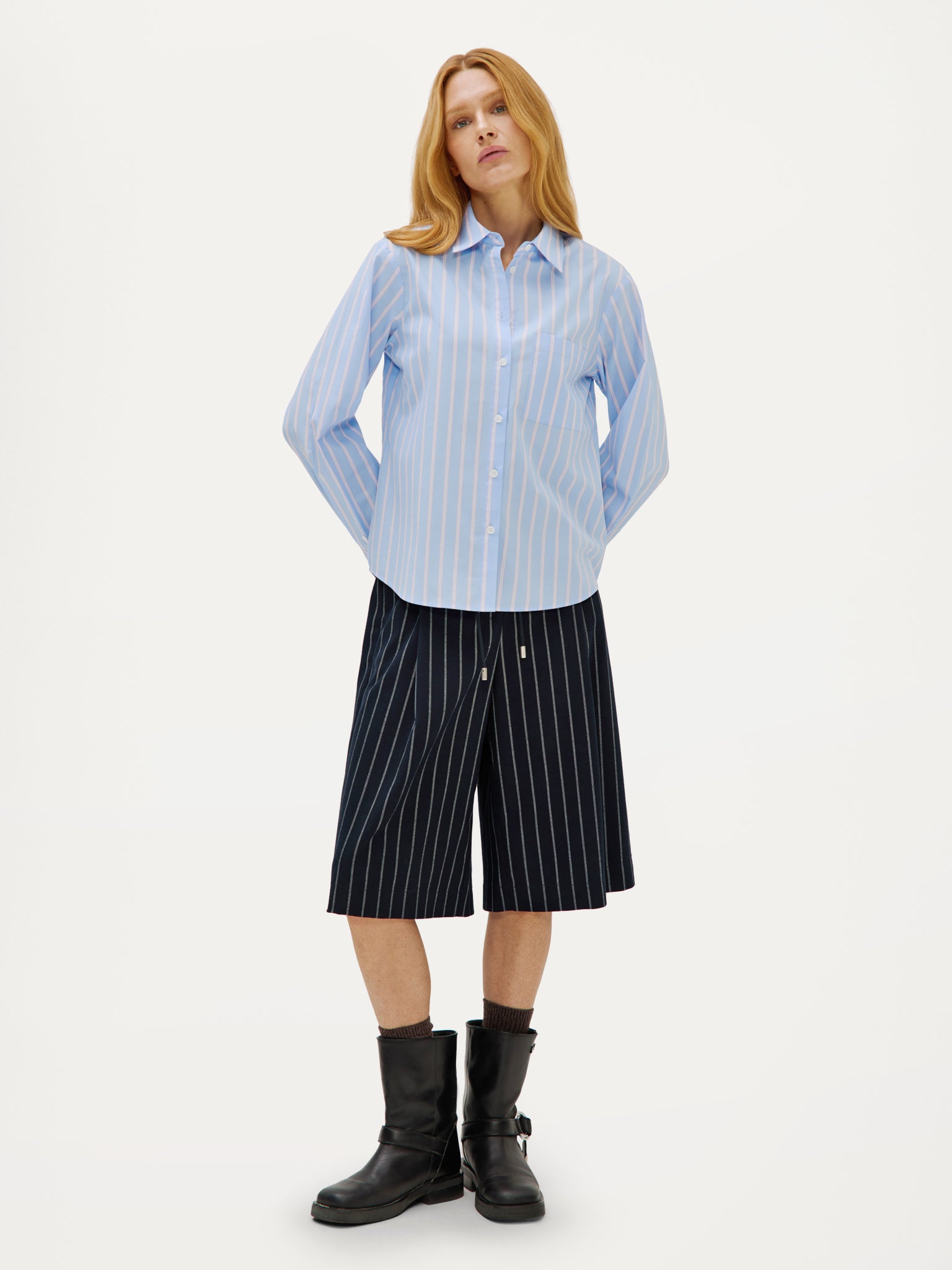 Leon Blouse | Light Blue stripe
