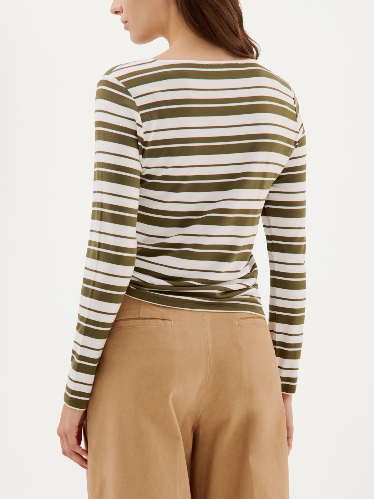 Aline T-Shirt | Moss Green Stripe