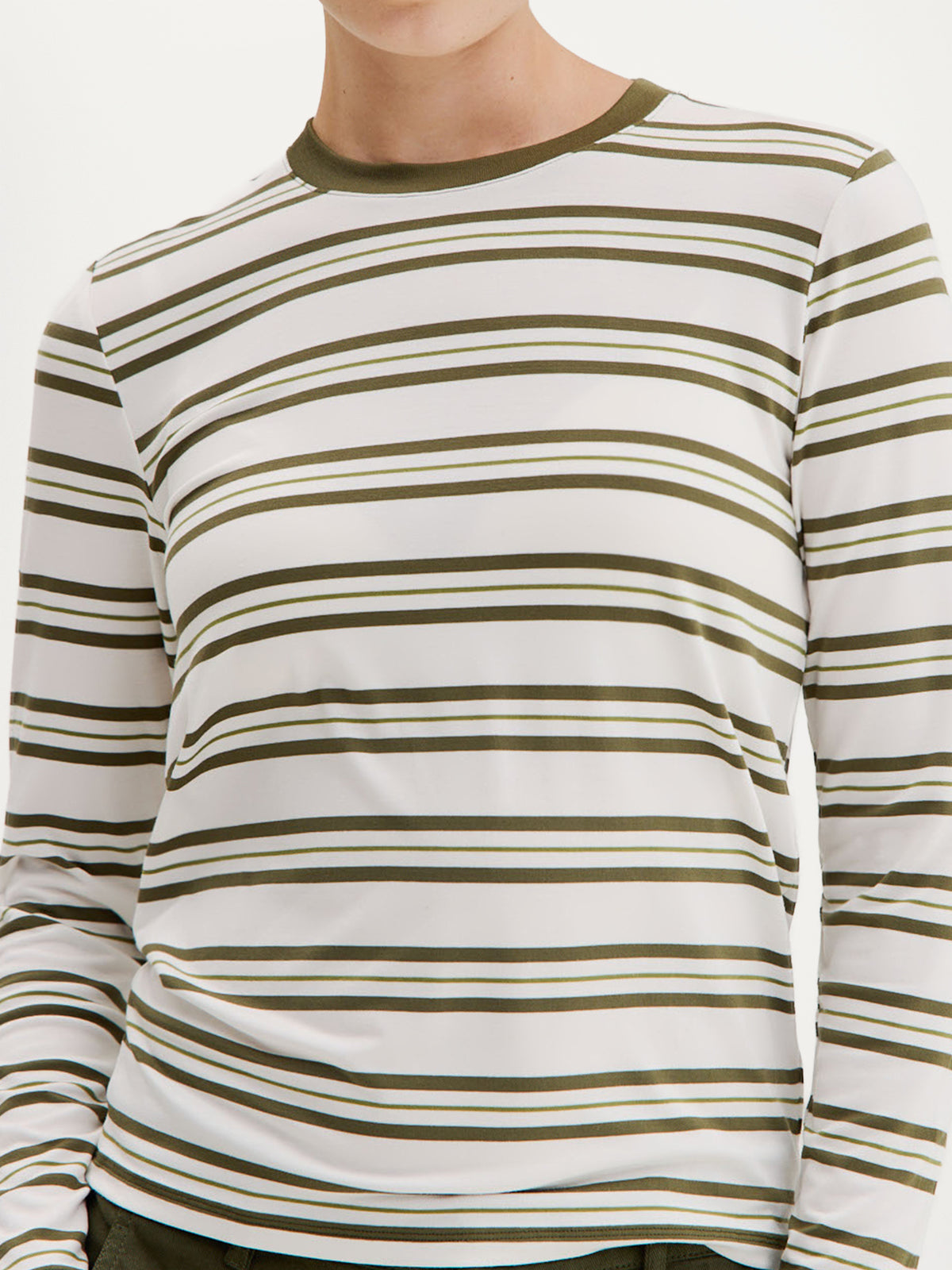 Cosimo T-Shirt | Moss Green Stripe