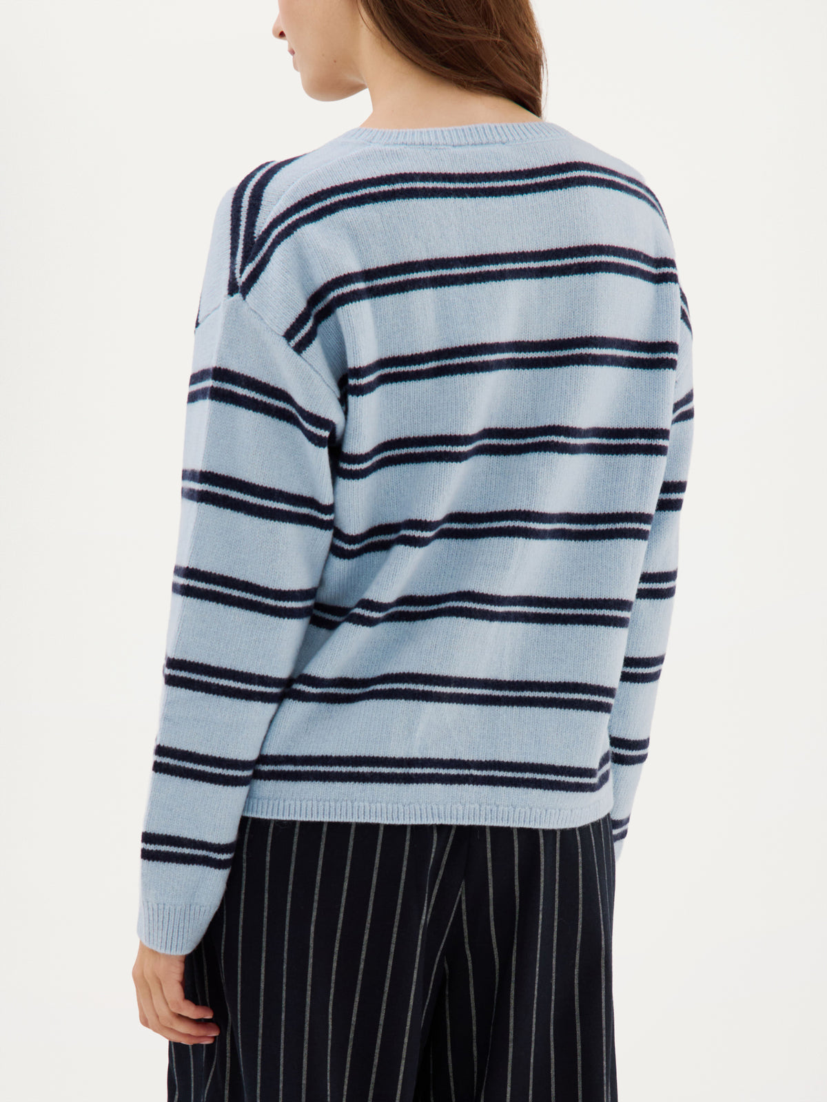 Chiara Cardigan | Light Blue stripe