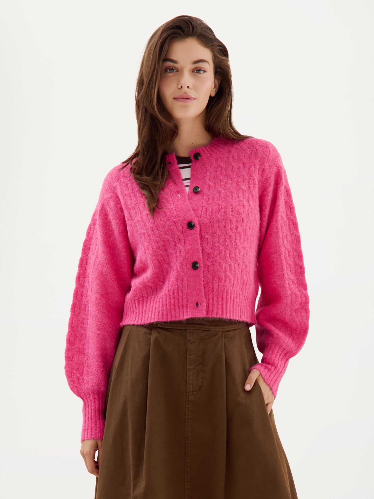 Clarke Cardigan | Fuchsia
