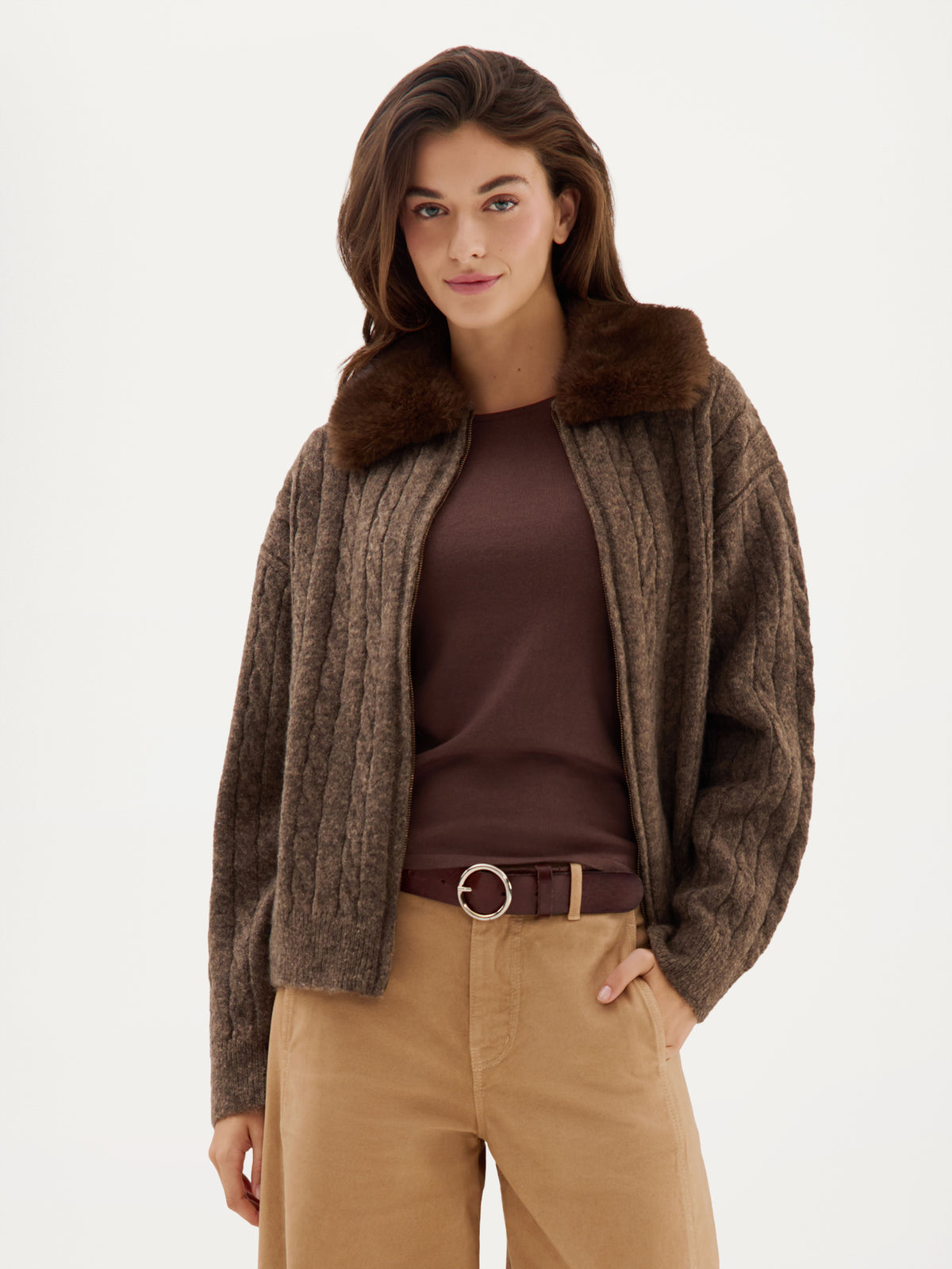 Curtis Cardigan | Brown Melange