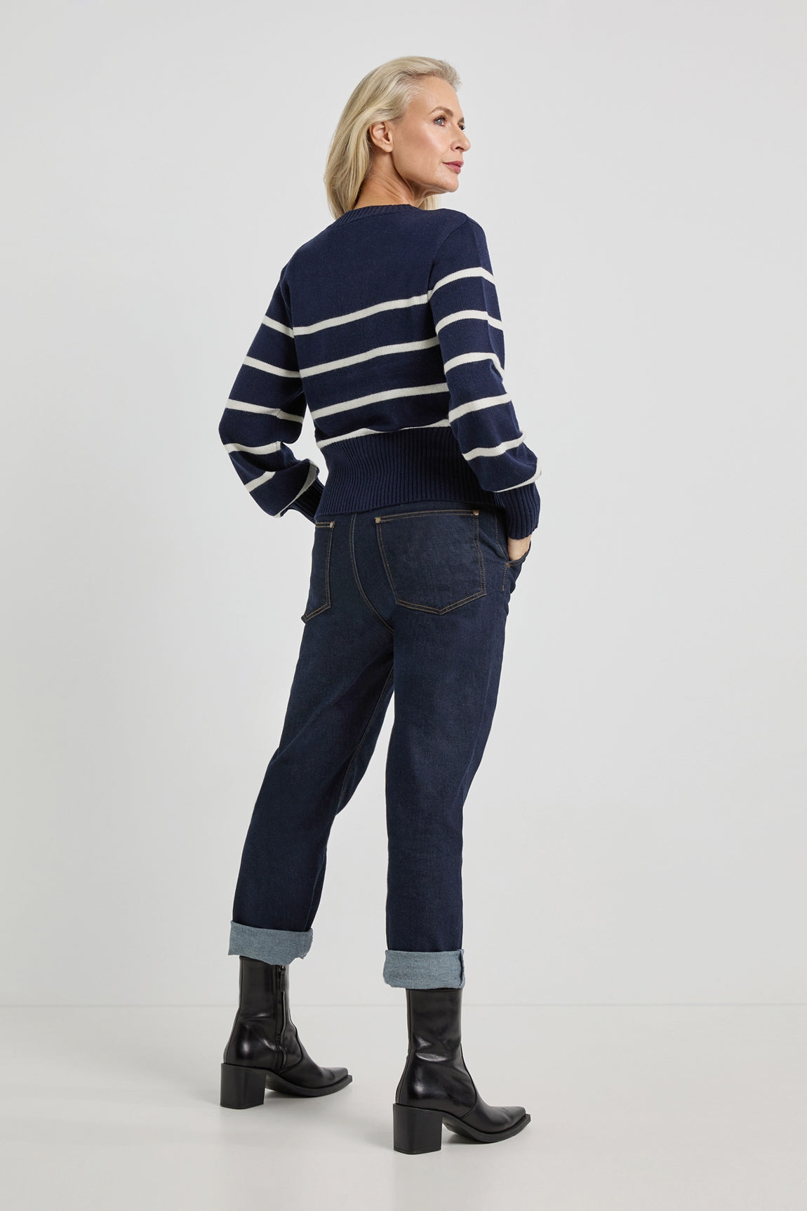 Anja cardigan | Navy stripe